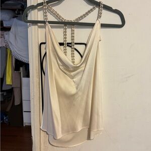 Ramy Brook Cream Backless Embellished Camisole